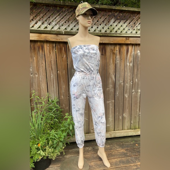 Hand Dyed Splatter Effect Tube Top Jumpsuit - Picture 9 of 14